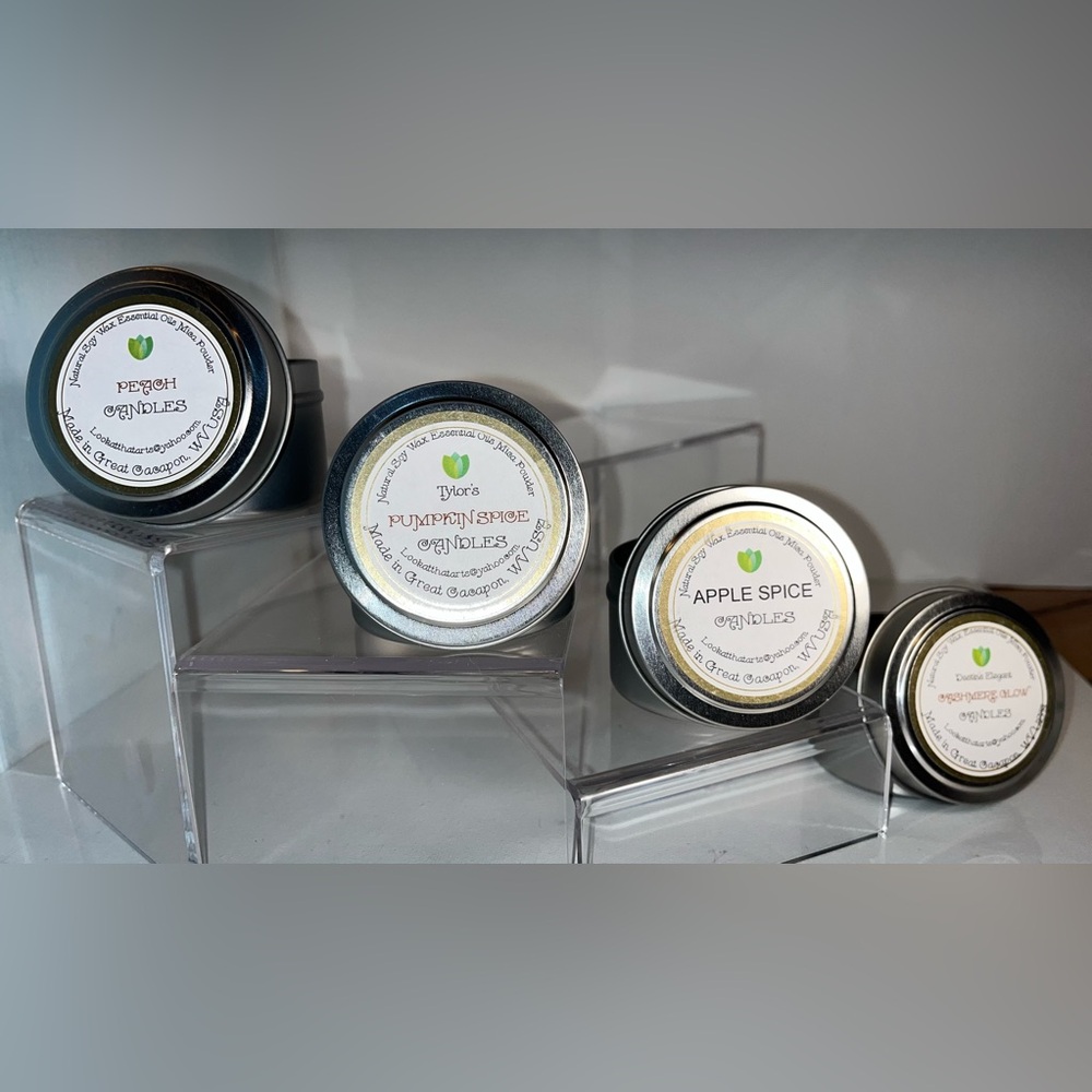 Candles (Praise)- 4 pack: Peach, Pumpkin Spice, Apple Spice, & Cashmere Glow